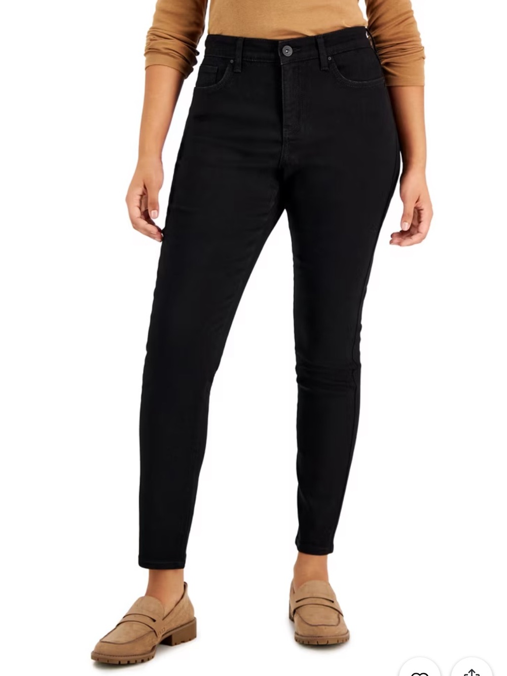 Style & Co. Black Curvy Skinny High-Rise Jeans
